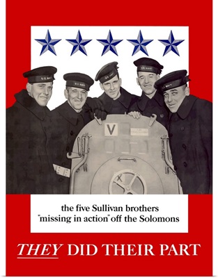Digitally restored vector war propaganda poster. They Did Their Part!