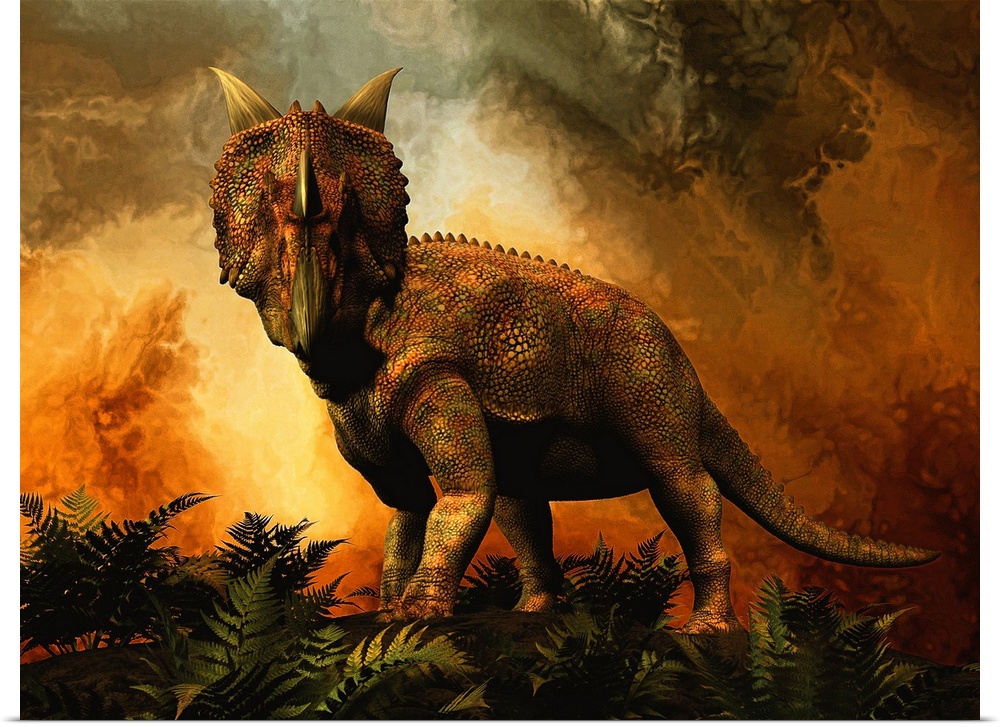 Einiosaurus was a ceratopsian dinosaur from the Upper Cretaceous period.