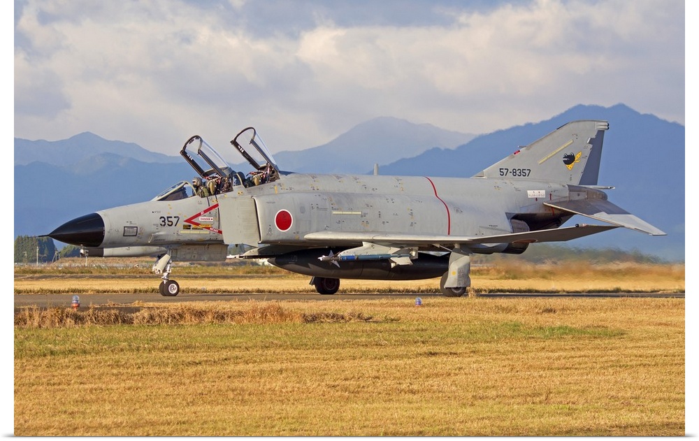 F4-E Phantom of the Japan Air Self-Defense Force on the flight line at Nellis Air Force Base, Nevada.