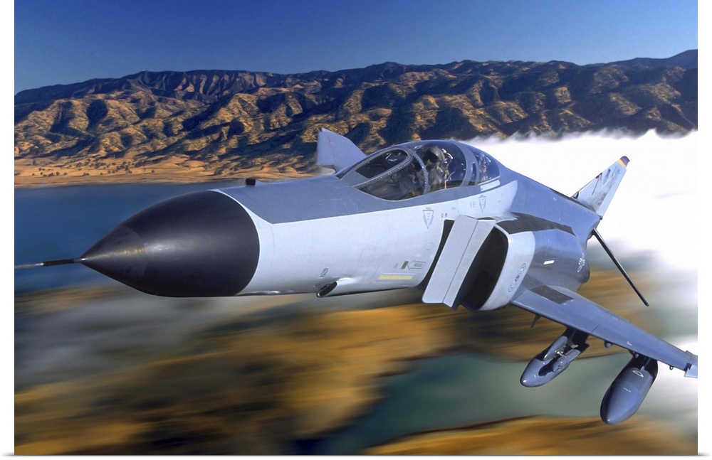 F4 Phantom flying over Ukiah, California.