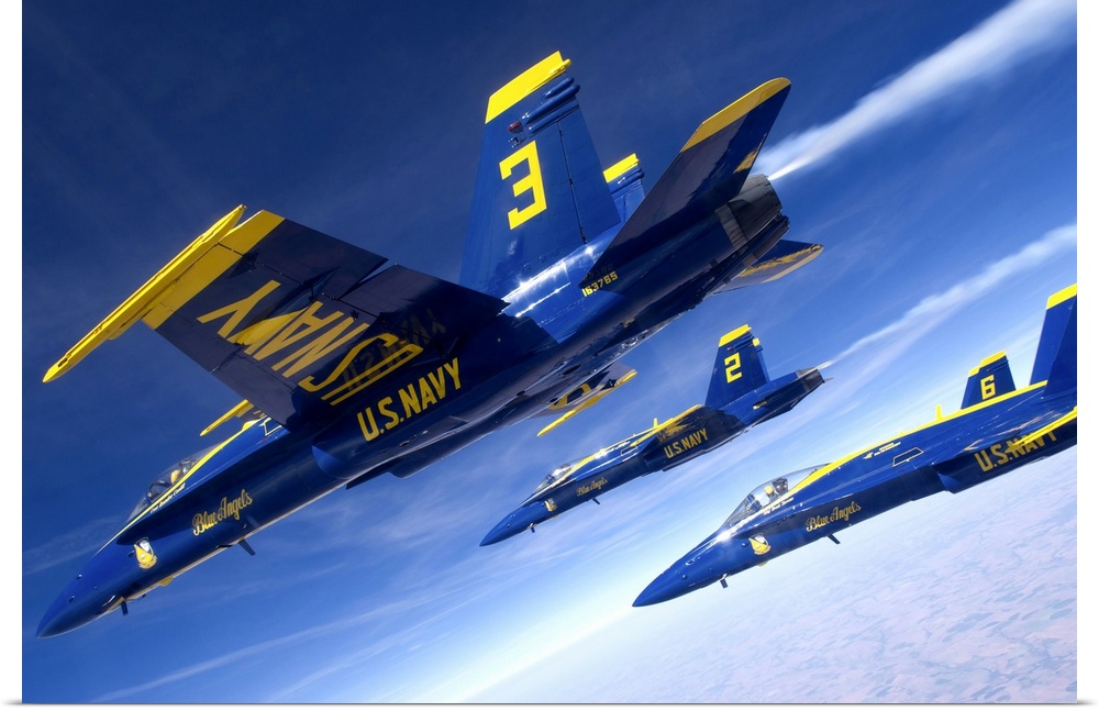 September 19, 2012 - F/A-18 Hornets assigned to the U.S. Navy Flight Demonstration Squadron, the Blue Angels, fly in forma...