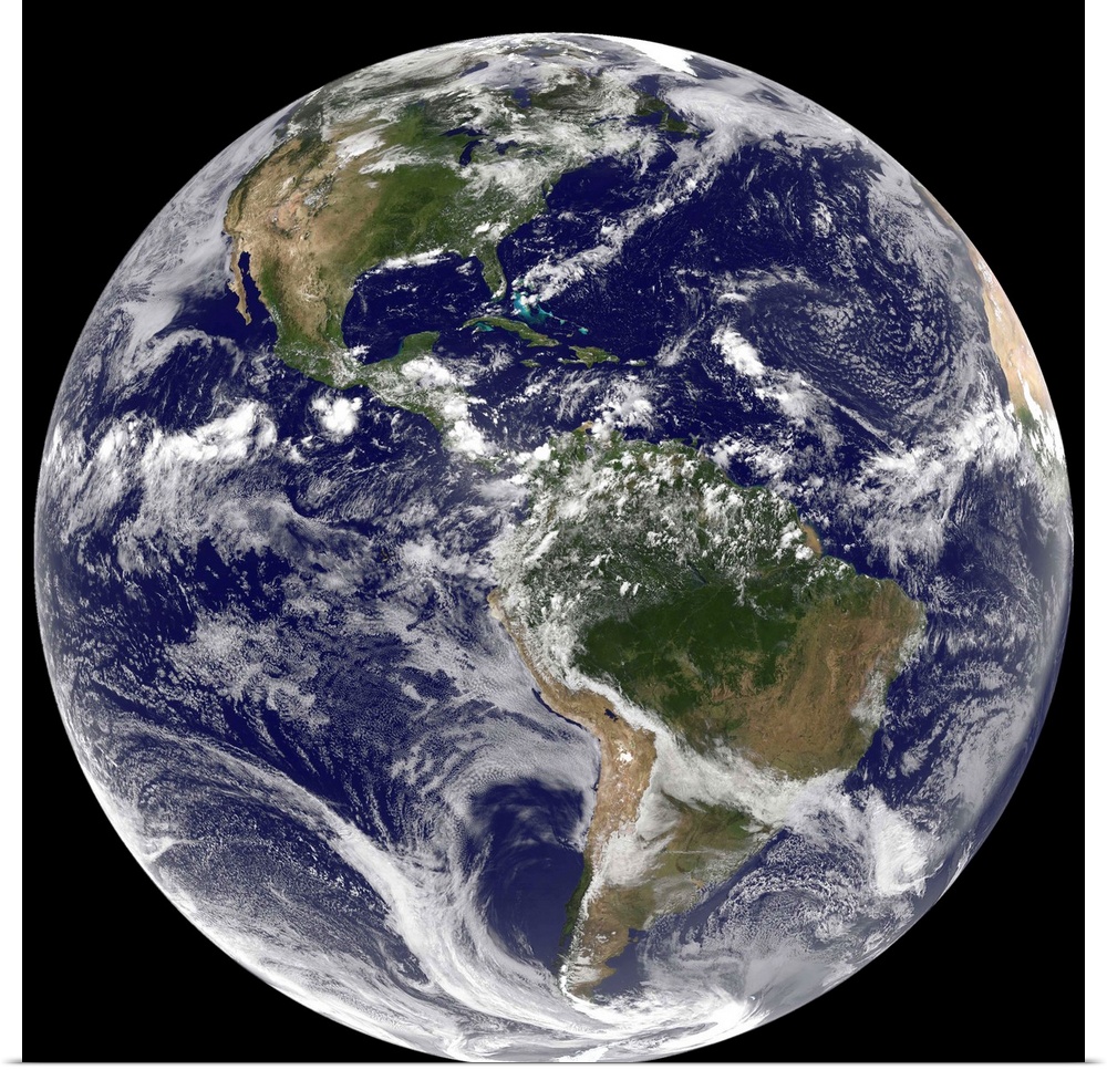 Full Earth showing North and South America on July 14, 2010.