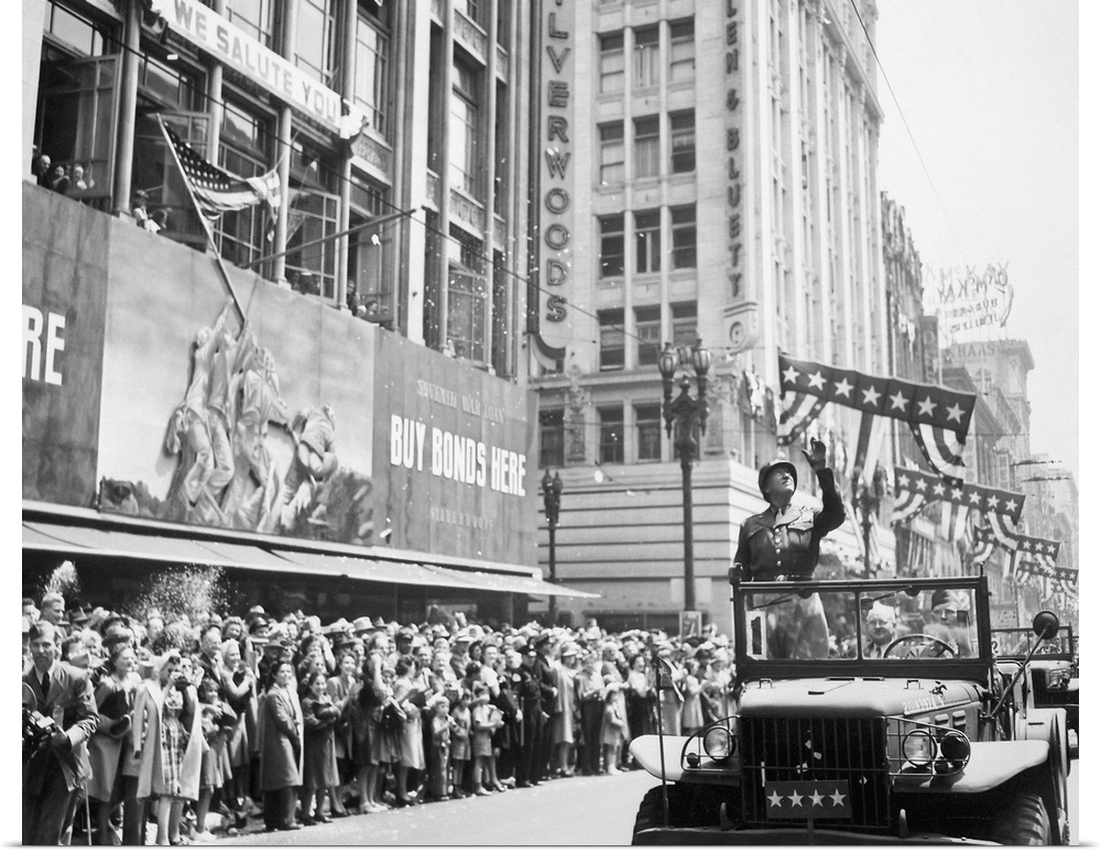 General George Patton during a ticker tape parade.