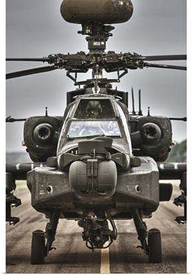 High Dynamic range image of an AH-64 Apache helicopter on the runway