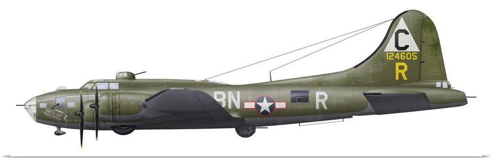Illustration of a Boeing B-17F Knockout Dropper aircraft.
