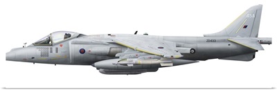 Illustration of a British Aerospace Harrier GR9 aircraft