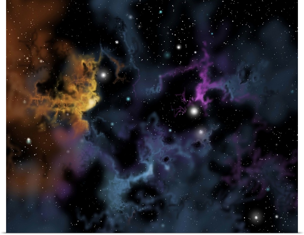 Illustration of a gaseous nebula from which star formation may occur.