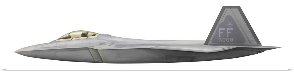 Illustration of a Lockheed Martin F-22 Raptor.