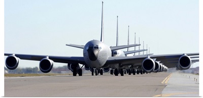 KC-135 Stratotankers in Elephant Walk formation at MacDill Air Force Base, Florida