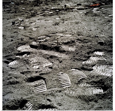Lunar foot prints on the moon
