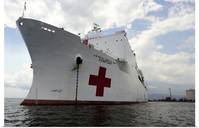 Military Sealift Command hospital ship USNS Comfort at port