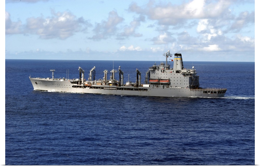Pacific Ocean, August 6, 2004 - Military Sealift Command oiler USNS Yukon (T-AO 202) steams away after conducting a replen...