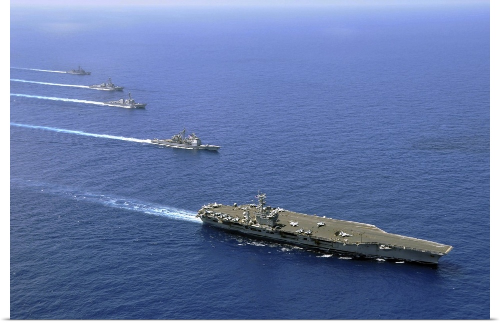 South China Sea, February 15, 2010 - The aircraft carrier USS Nimitz (CVN-68), the guided-missile cruiser USS Chosin (CG-6...