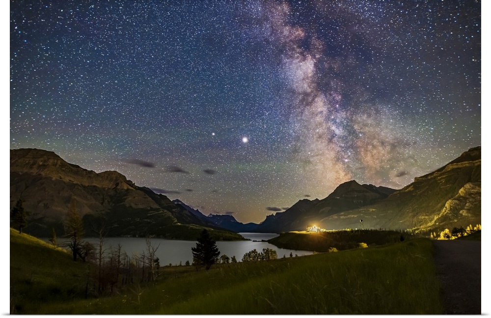 July 13-14, 2020 - The galactic core area of the Milky Way over Waterton Lakes National Park, Alberta, Canada, with the pa...
