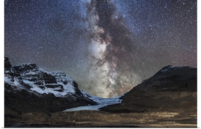 Milky Way over Athabasca Glacier in Jasper National Park, Canada