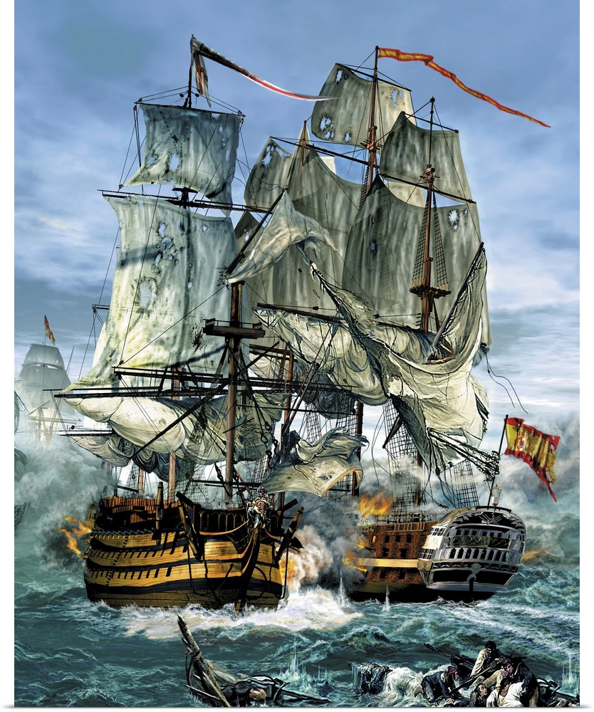 Naval warfare were dominated by sailing ships, lasting from the 16th to the mid 19th century.
