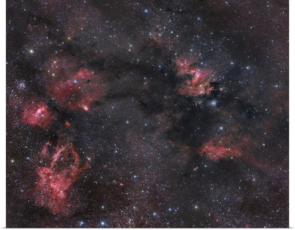 Lots of dust and gas nebulosity within the Cepheus constellation.