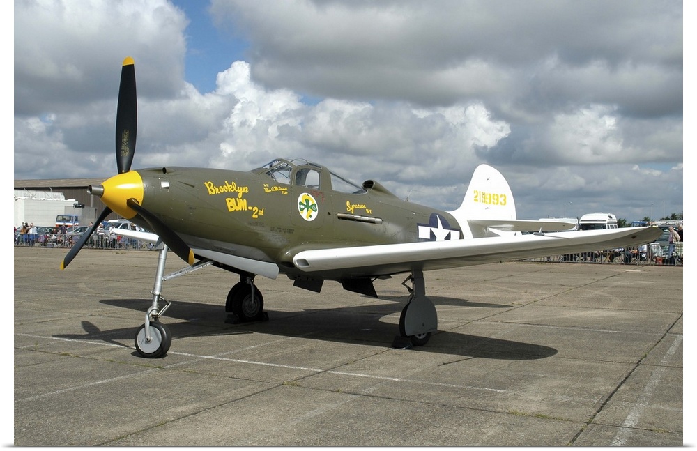 P-39 Airacobra in United States Army Air Corps colors at Duxford airport, England.