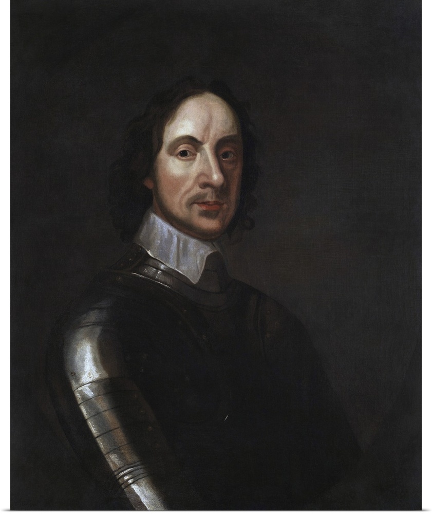 Painted portrait of English Military and Political leader Oliver Cromwell.