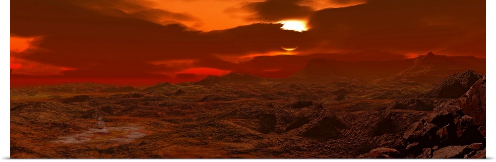 Panorama of a landscape on Venus.