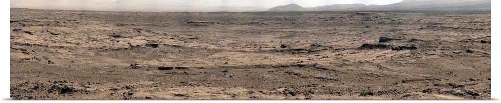 Panoramic mosaic of Mars showing a site called Rocknest. The center of the scene, looking eastward from Rocknest, includes...