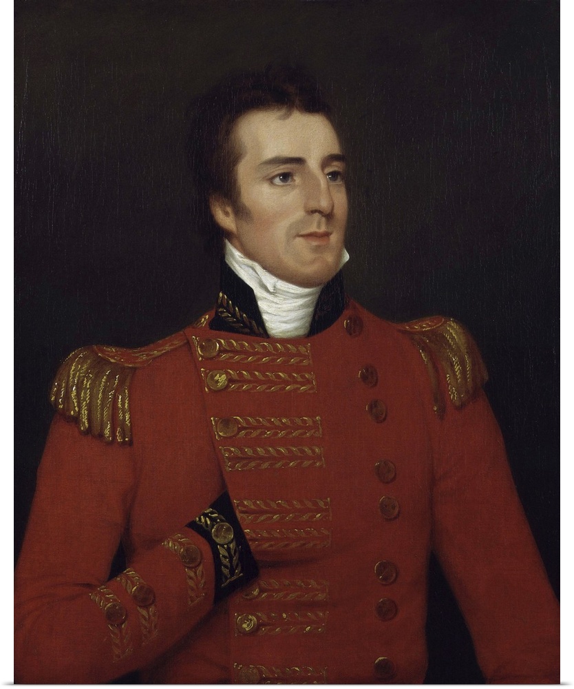 Portrait is of Arthur Wellesley, Duke of Wellington, as a Major General in 1804.