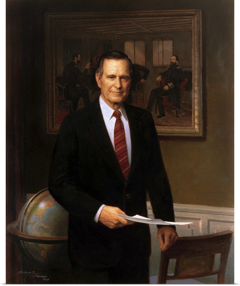 Presidential portrait of President George H.W. Bush.