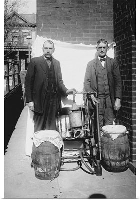 Prohibition Era Photograph Of Two Men Posing With An Illegal Whiskey Still