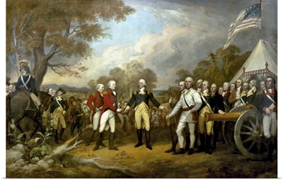 Revolutionary War Painting Showing The Surrender Of British General John Burgoyne