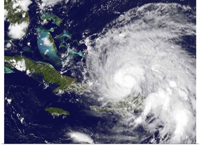 Satellite view of Hurricane Irene approaching the Bahamas