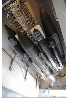 Smart munitions on an ejector rack of a B-1B Lancer