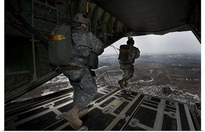 Soldiers Jump From A C-130 Aircraft Over Germany