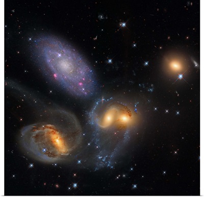 Stephan's Quintet, a grouping of galaxies in the constellation Pegasus