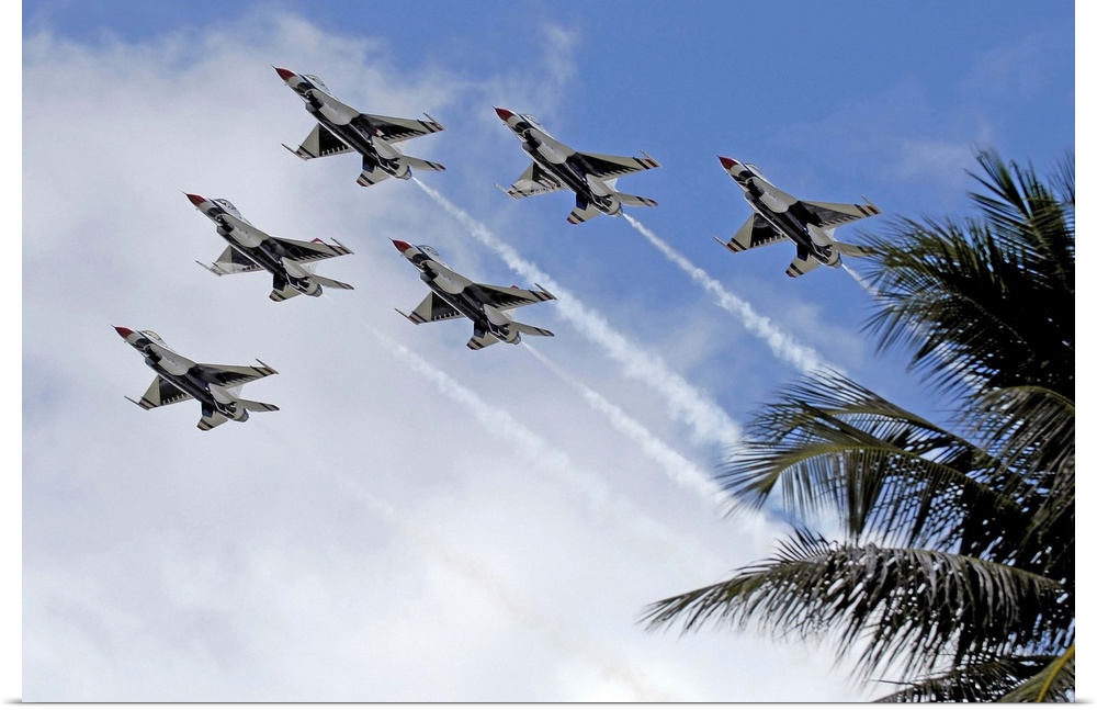 The Air Force Thunderbirds demonstration team.