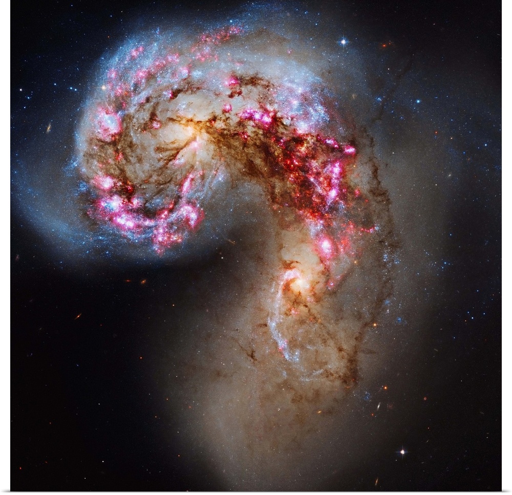 The Antennae galaxies, also known as NGC 4038/NGC 4039, are a pair of interacting galaxies in the constellation Corvus.
