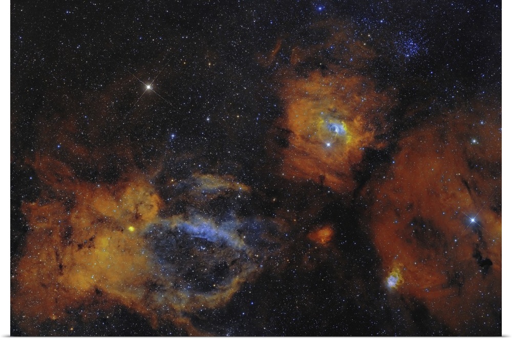 The Bubble Nebula and open star cluster.
