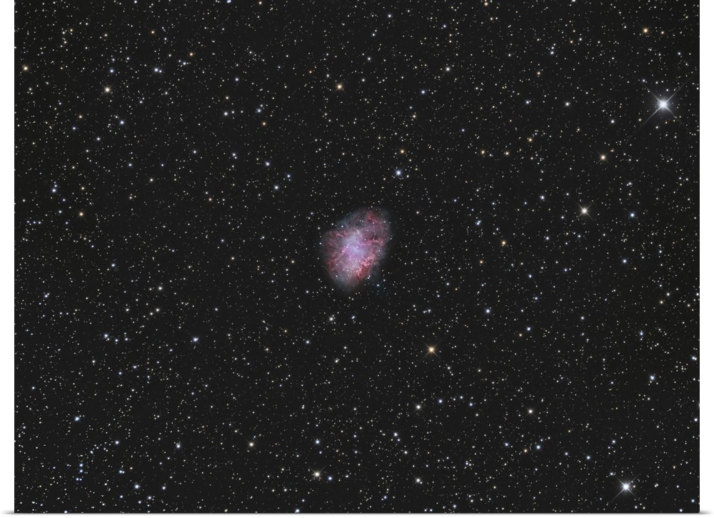 The Crab Nebula, a supernova remnant in the constellation of Taurus.
