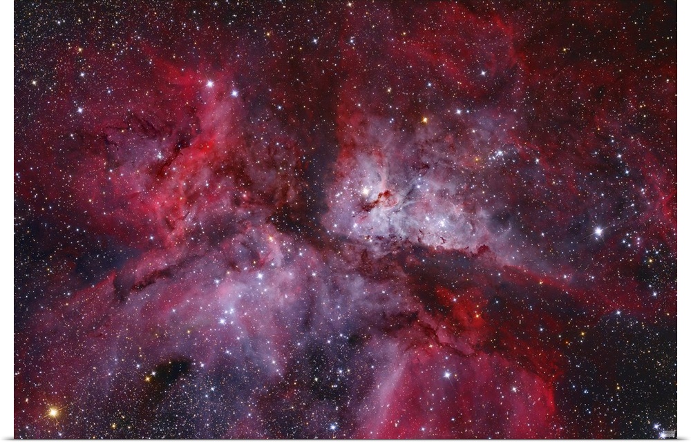 The Grand Carina Nebula in the southern sky. The Carina Nebula is a hydrogen-rich diffuse nebula.