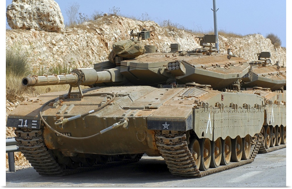The Merkava Mark IV main battle tank of the Israel Defense Force.