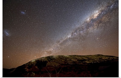 The Milky Way rising above the hills of Azul, Argentina