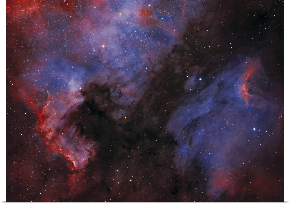 The North America Nebula (NGC 7000) and the Pelican Nebula in the constellation Cygnus.