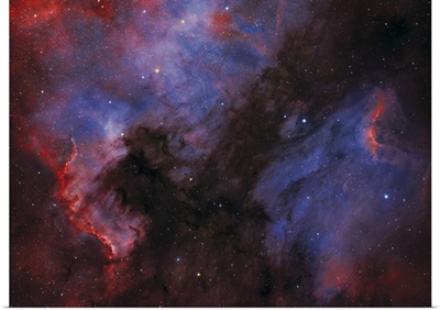 The North America Nebula and Pelican Nebula in the constellation Cygnus