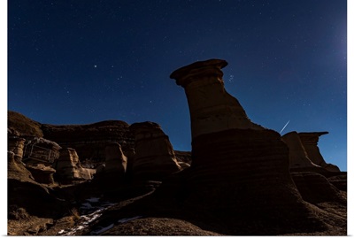 The Pleiades Appearing From Behind The Hoodoos In Silhouette