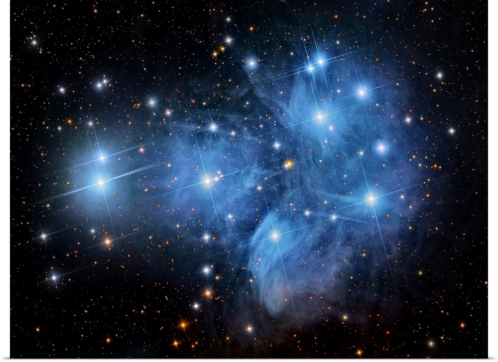 The Pleiades open star cluster in the constellation of Taurus.