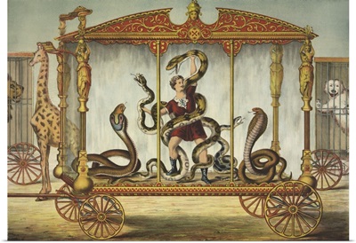 The Snake Wagon, With A Snake Performer At A Circus, 1874