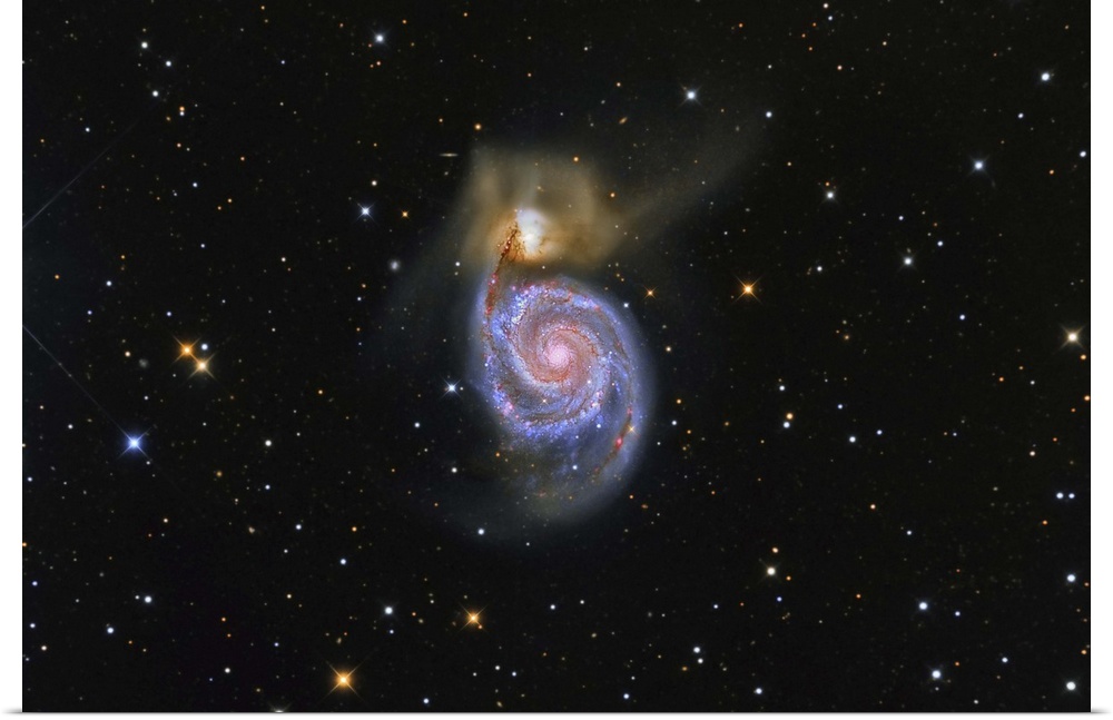 The Whirlpool Galaxy and its companion galaxy NGC 5195.