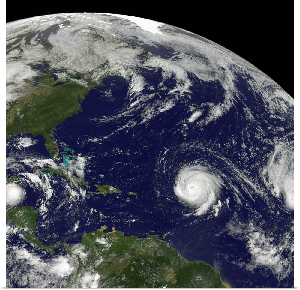 September 15, 2010 - Three tropical cyclones active in the Atlantic Ocean basin, two of them powerful Category Four hurric...