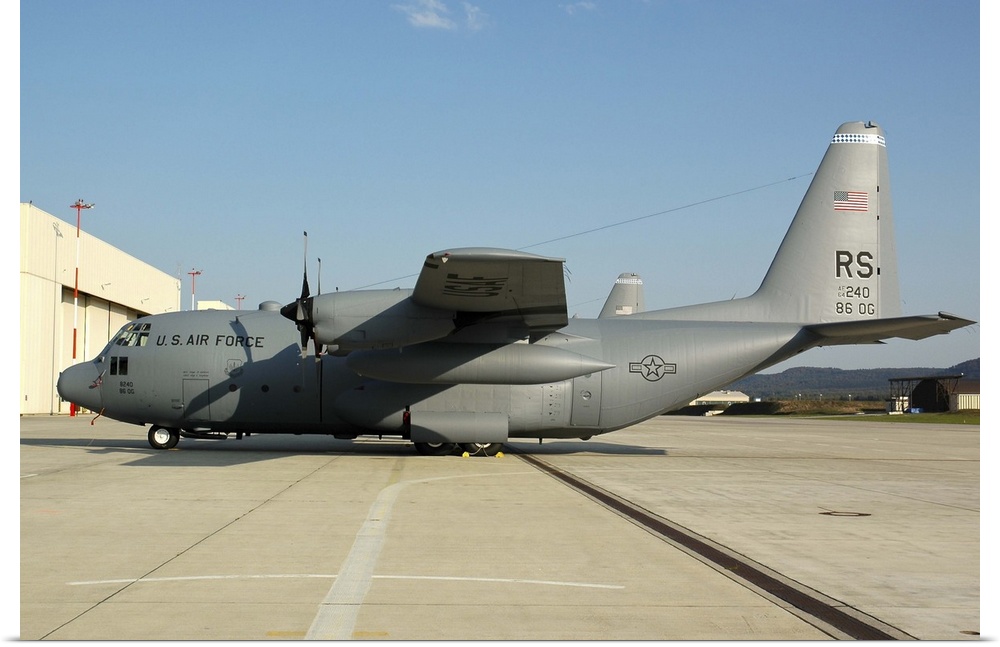 U.S. Air Forces Europe (USAFE) C-130 Hercules at Ramstein Air Base, Germany.