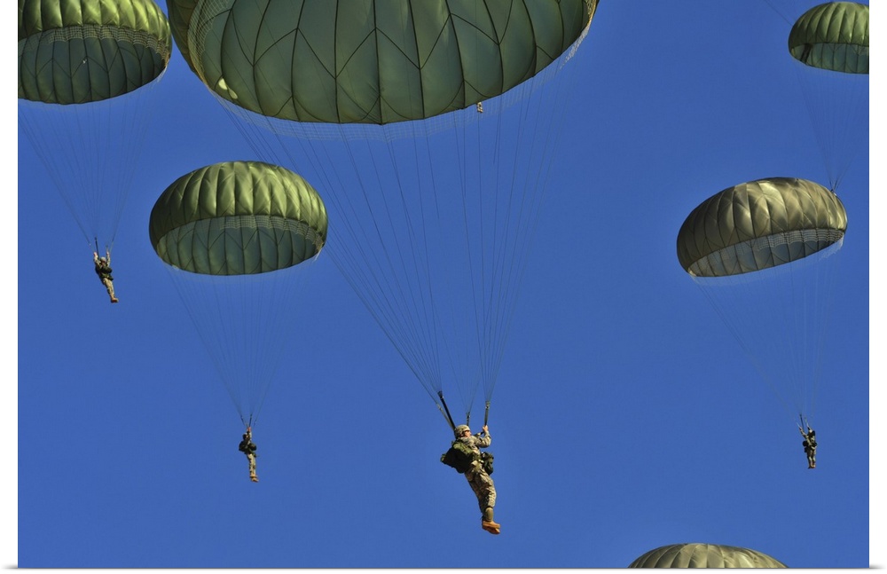 October 11, 2012 - U.S. Army paratroopers participate in a personnel drop during Large Package Week (LPW)/Joint Operationa...