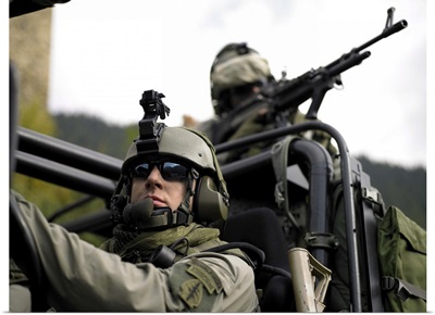 U.S. Special Forces on patrol in a special operation vehicle